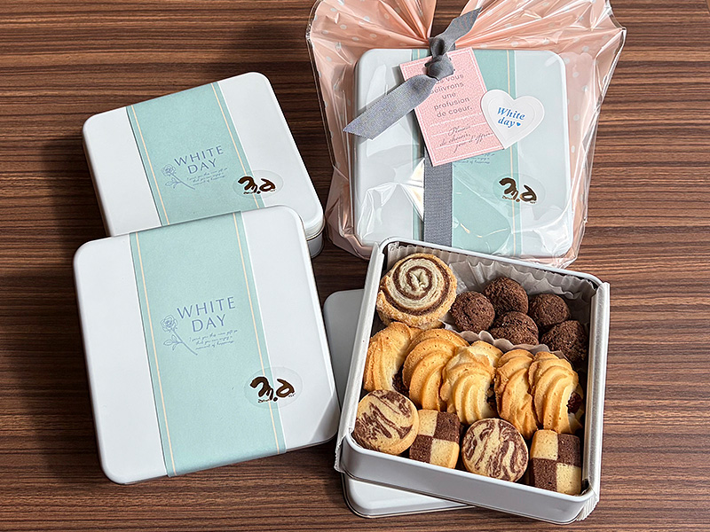 ホワイトデー限定 ホワイトデークッキー缶